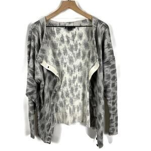 Armani Exchange Men’s Gray Patterned Cardigan | Lightweight Button-Up | Size S